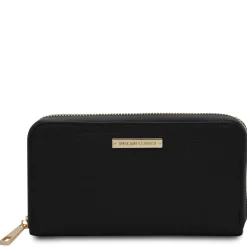 Leather Bucket bag and Exclusive zip Around Leather Wallet