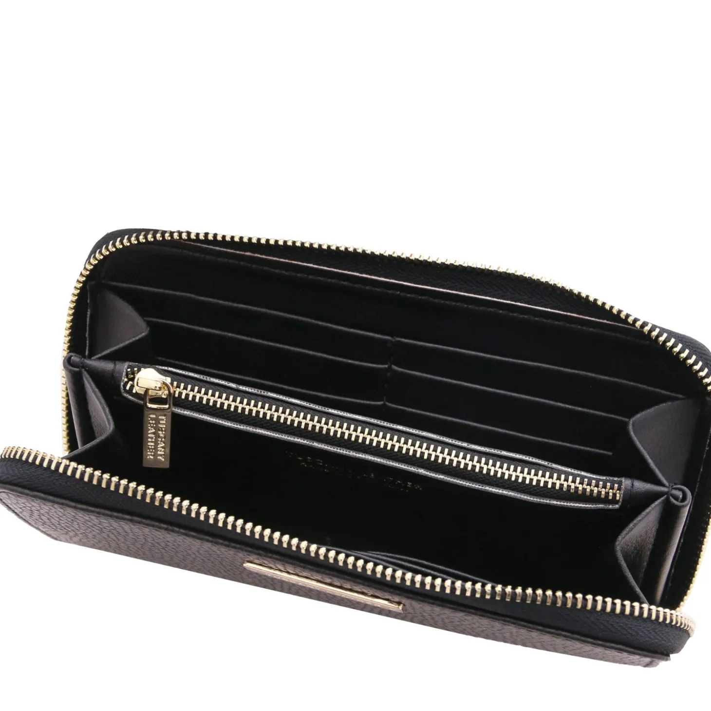 Leather Bucket bag and Exclusive zip Around Leather Wallet