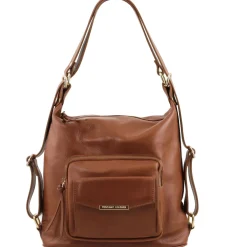 Leather Convertible Backpack Shoulderbag