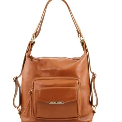 Leather Convertible Backpack Shoulderbag