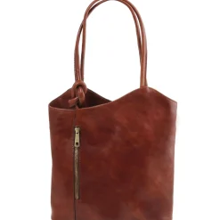 Leather Convertible Backpack Shoulderbag