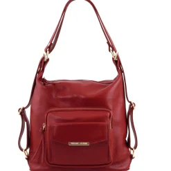 Leather Convertible Backpack Shoulderbag