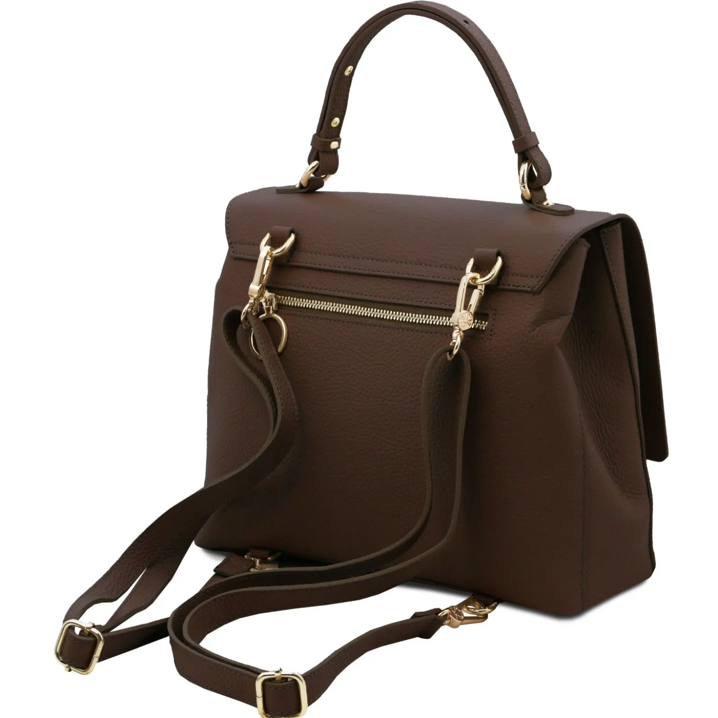 Leather Convertible Backpack Handbag