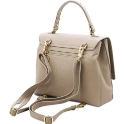 Leather Convertible Backpack Handbag