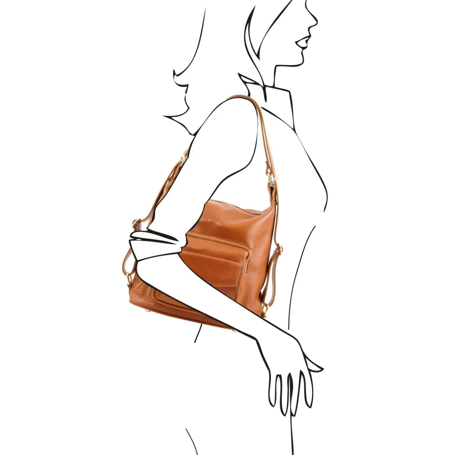 Leather Convertible Backpack Shoulderbag
