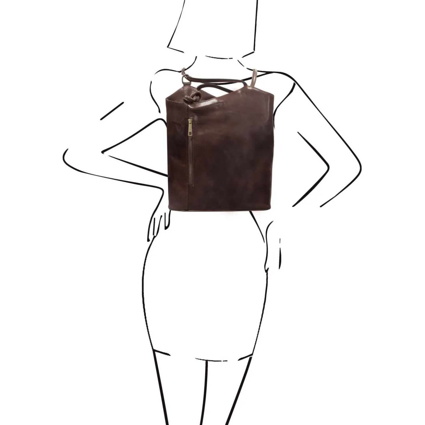 Leather Convertible Backpack Shoulderbag