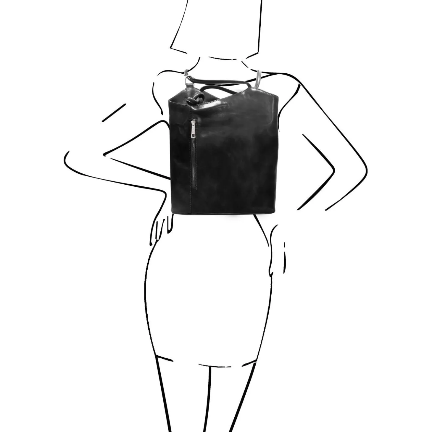 Leather Convertible Backpack Shoulderbag