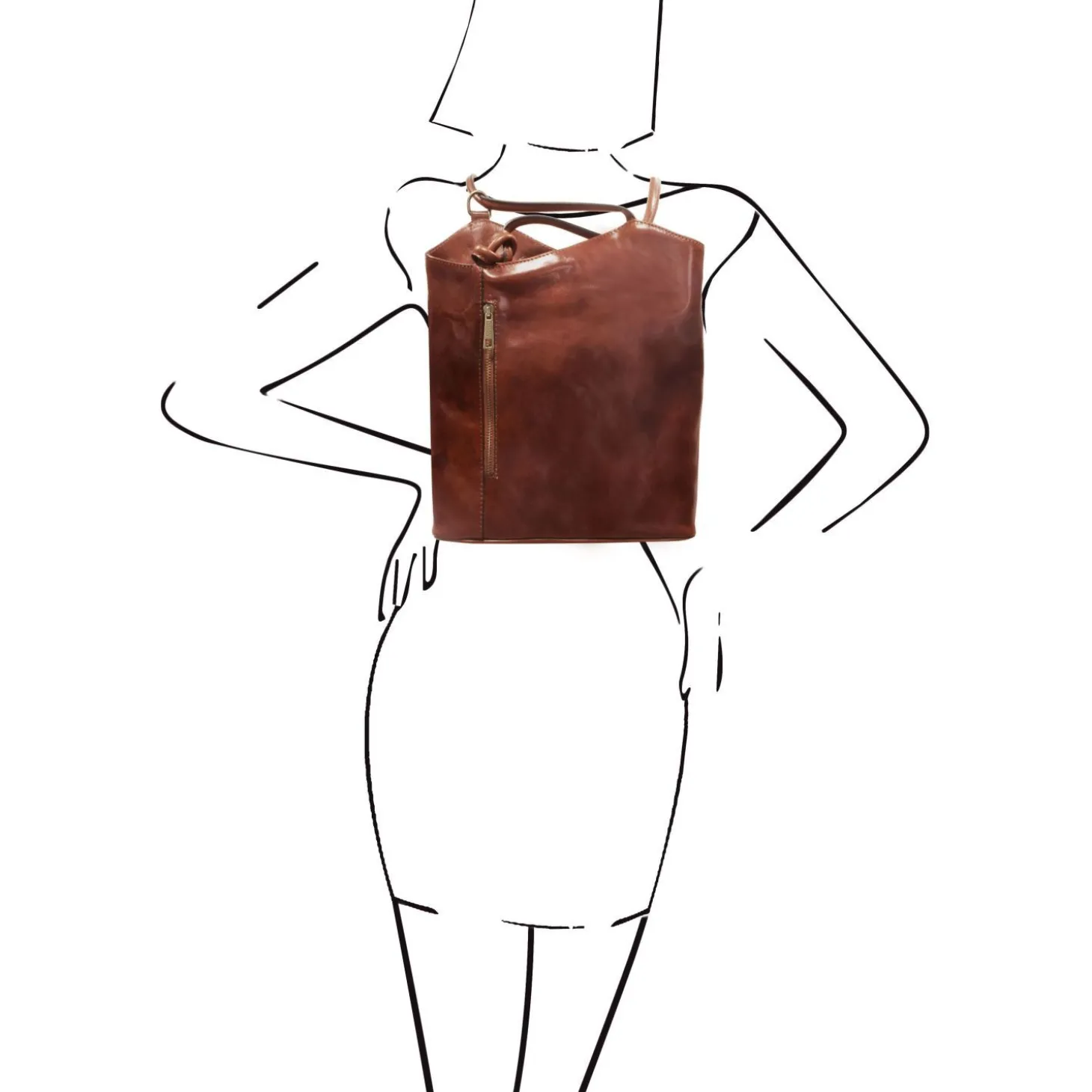 Leather Convertible Backpack Shoulderbag