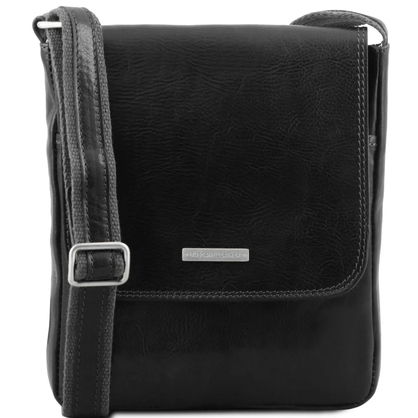 Leather Crossbody bag for men With Front zip