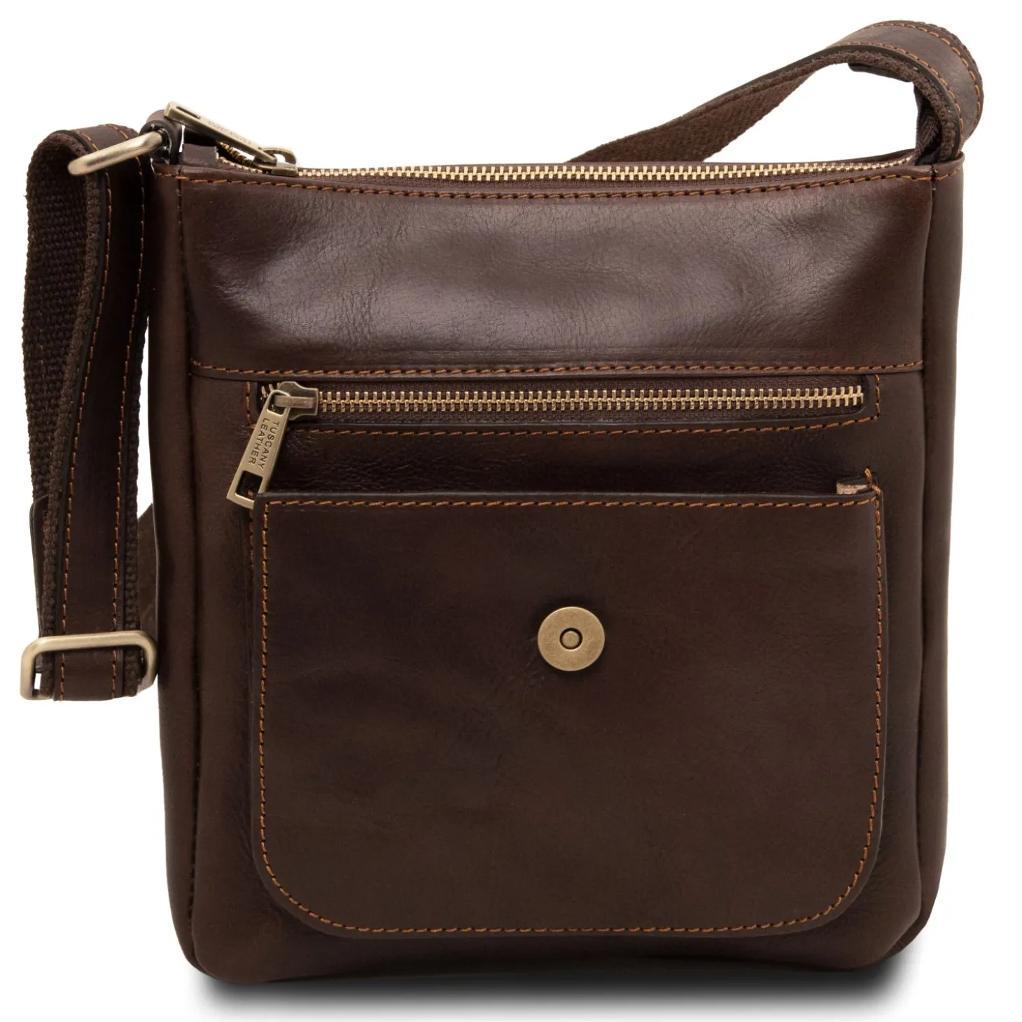 Leather Crossbody bag for men With Front Pocket