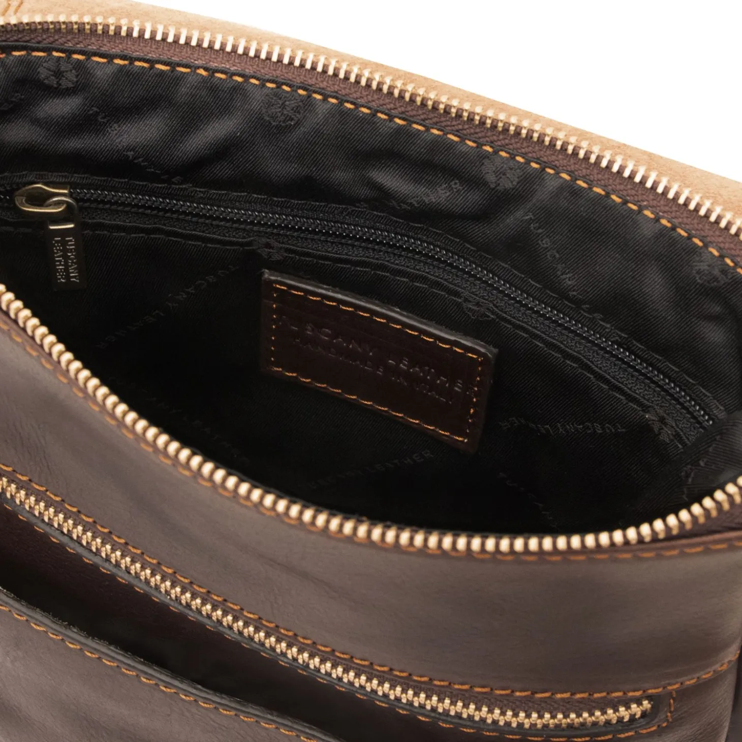 Leather Crossbody bag for men With Front Pocket