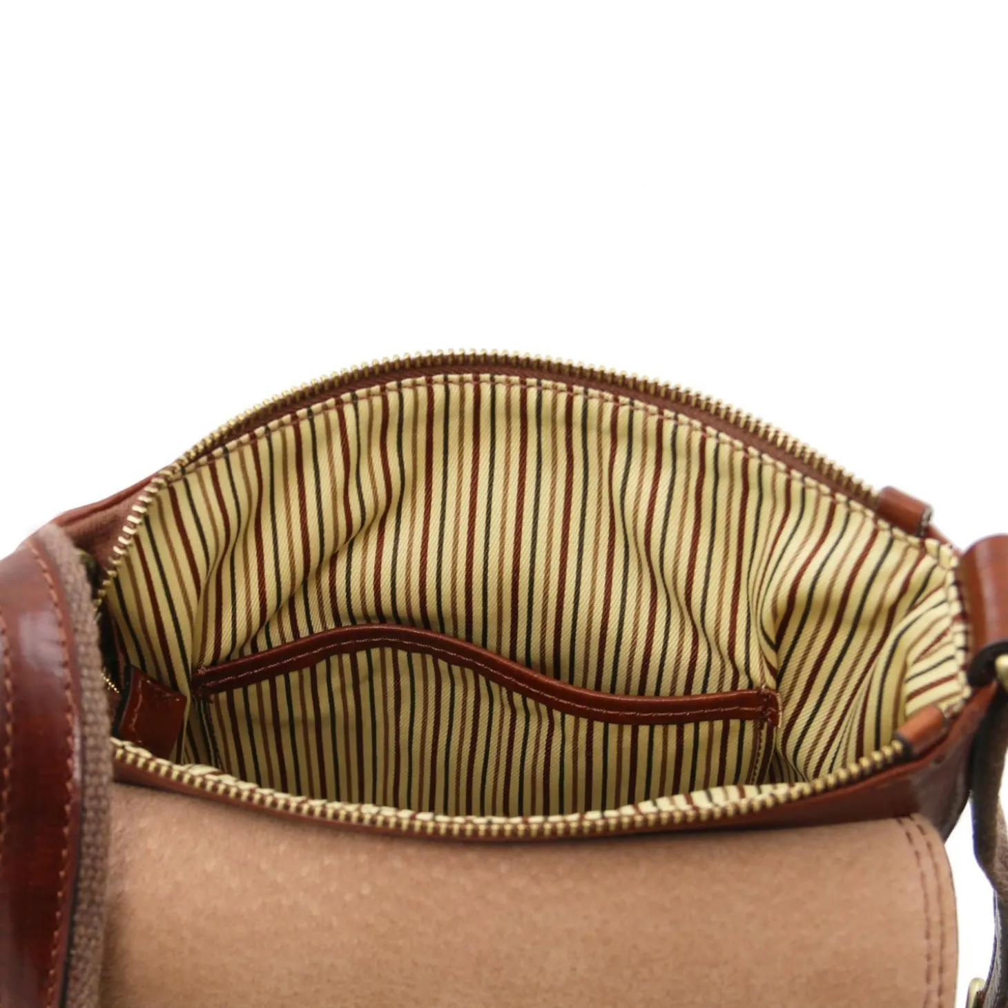 Leather Crossbody bag for men With Front zip