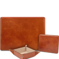 Leather Desk pad With Inner Compartment, Mouse pad and Valet Tray