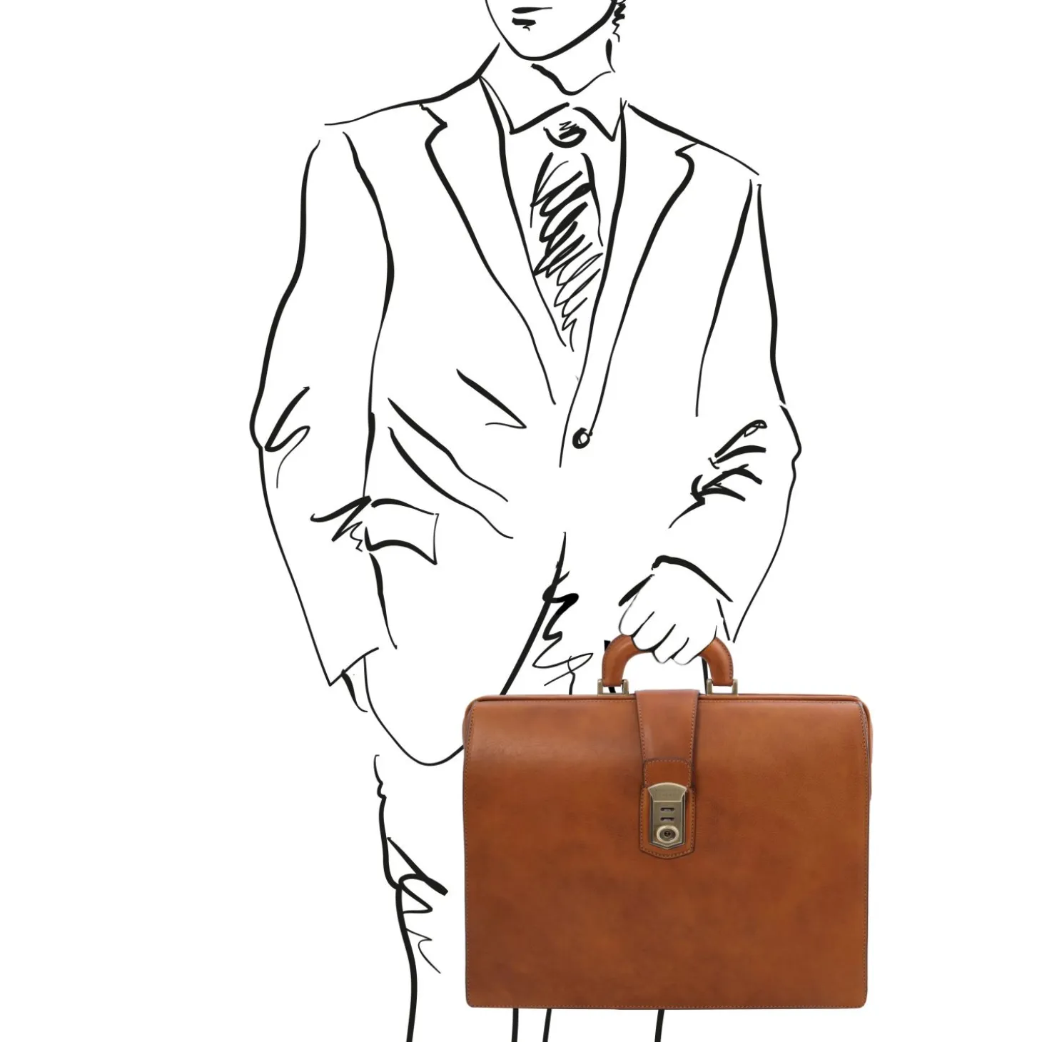 Leather Doctor bag Briefcase 3 Compartments