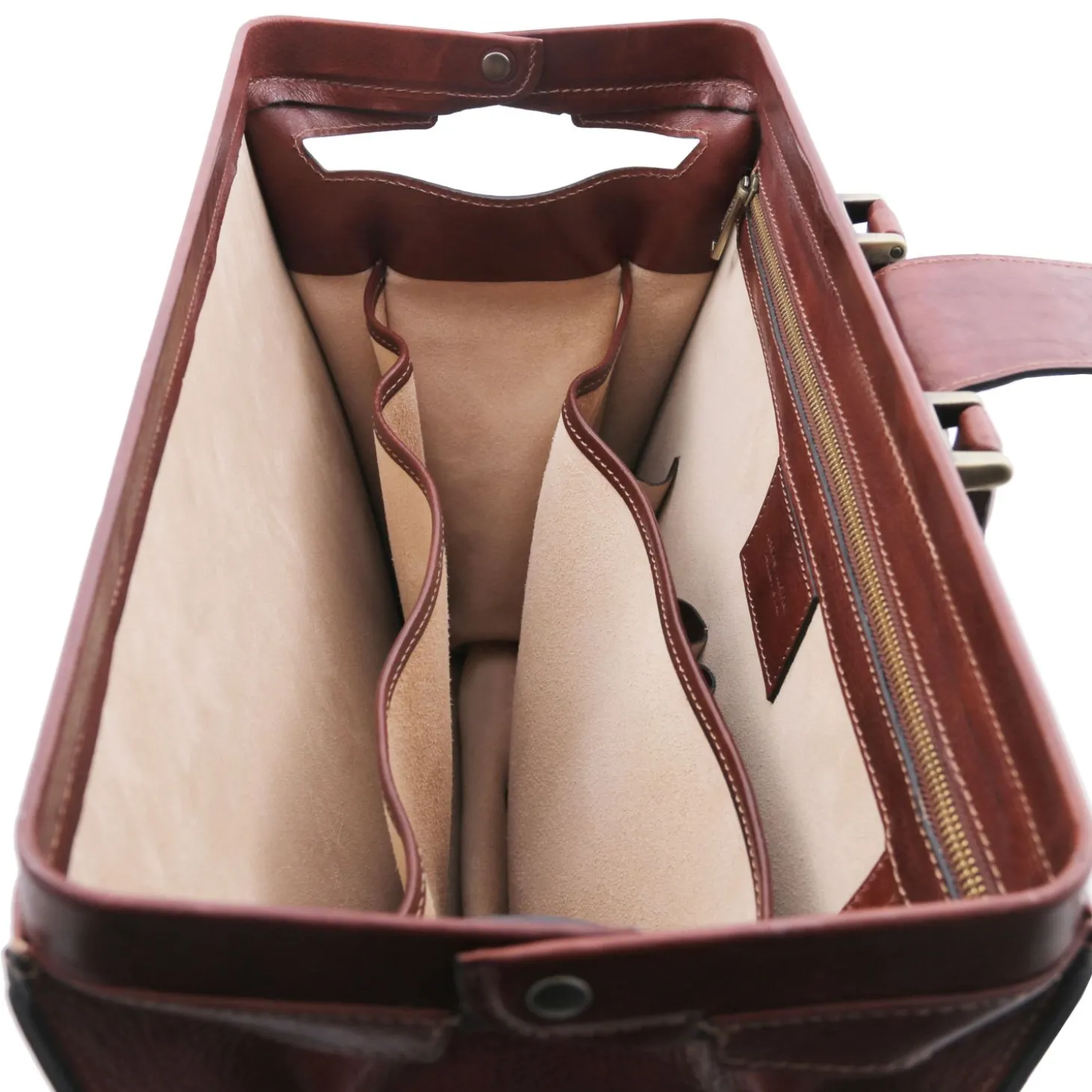 Leather Doctor bag Briefcase 3 Compartments
