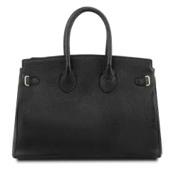 Leather Handbag With Golden Hardware