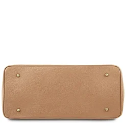 Leather Handbag With Golden Hardware