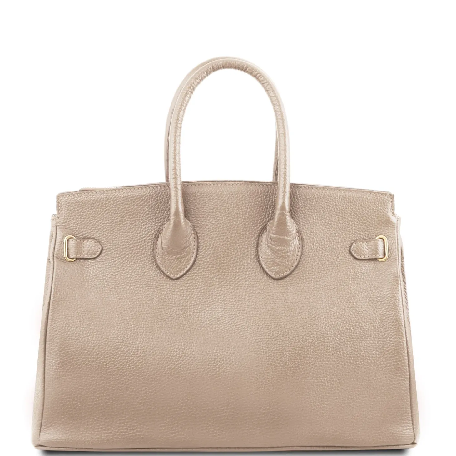 Leather Handbag With Golden Hardware