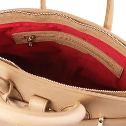 Leather Handbag With Golden Hardware