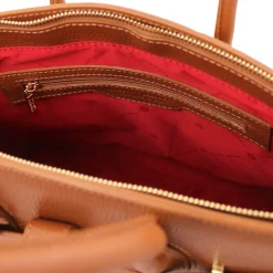 Leather Handbag With Golden Hardware