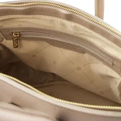 Leather Handbag With Golden Hardware