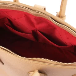 Leather Handbag With Golden Hardware