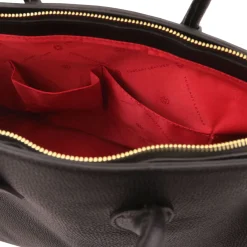 Leather Handbag With Golden Hardware