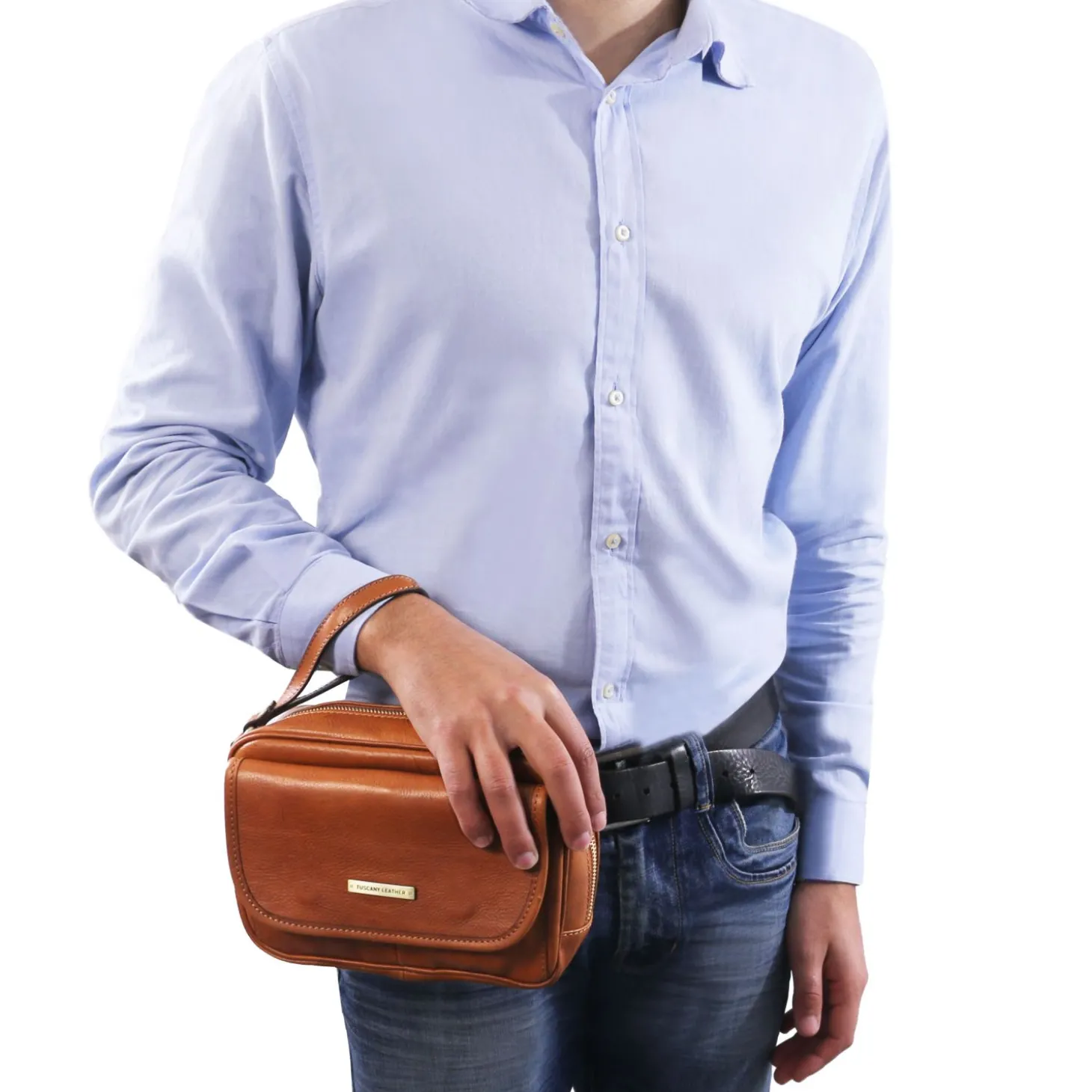 Leather Handy Wrist bag for men