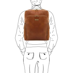 Leather Laptop Backpack - Large Size