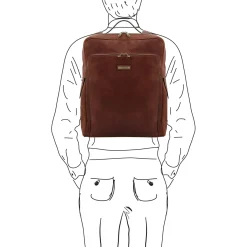 Leather Laptop Backpack - Large Size