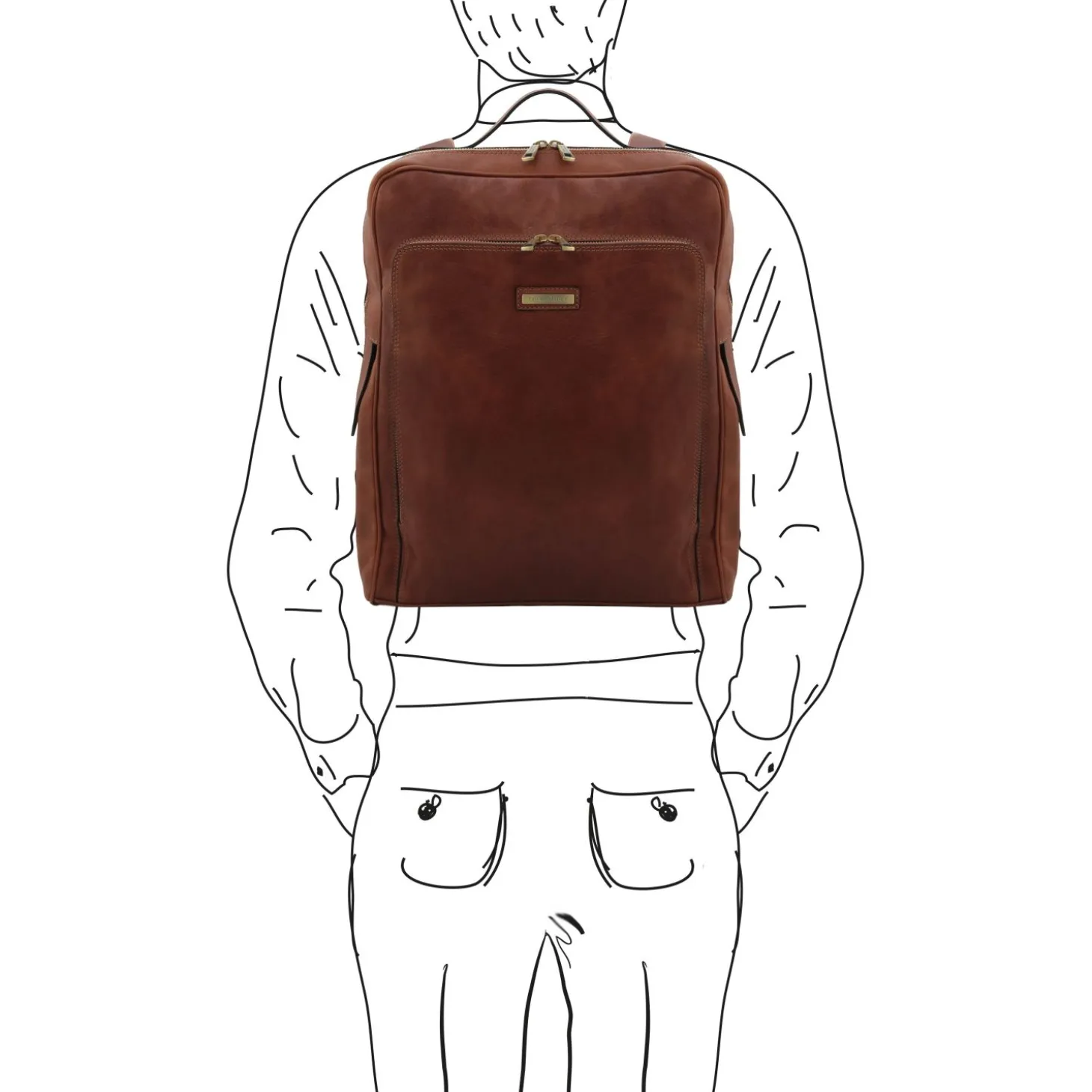 Leather Laptop Backpack - Large Size