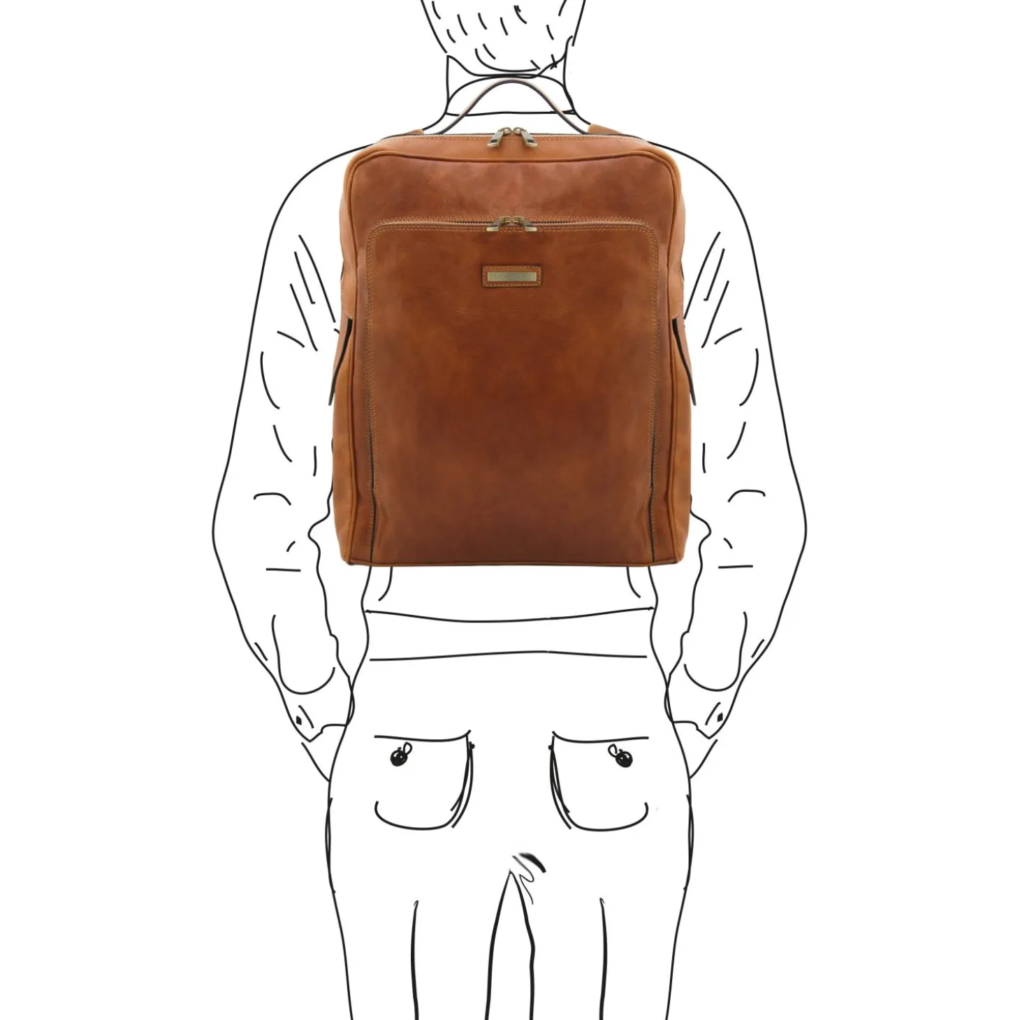 Leather Laptop Backpack - Large Size
