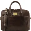 Leather Laptop Briefcase With Front Pocket