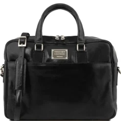 Leather Laptop Briefcase With Front Pocket