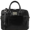 Leather Laptop Briefcase 2 Compartments With Front Pocket
