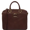 Leather Laptop Briefcase With Front Pocket