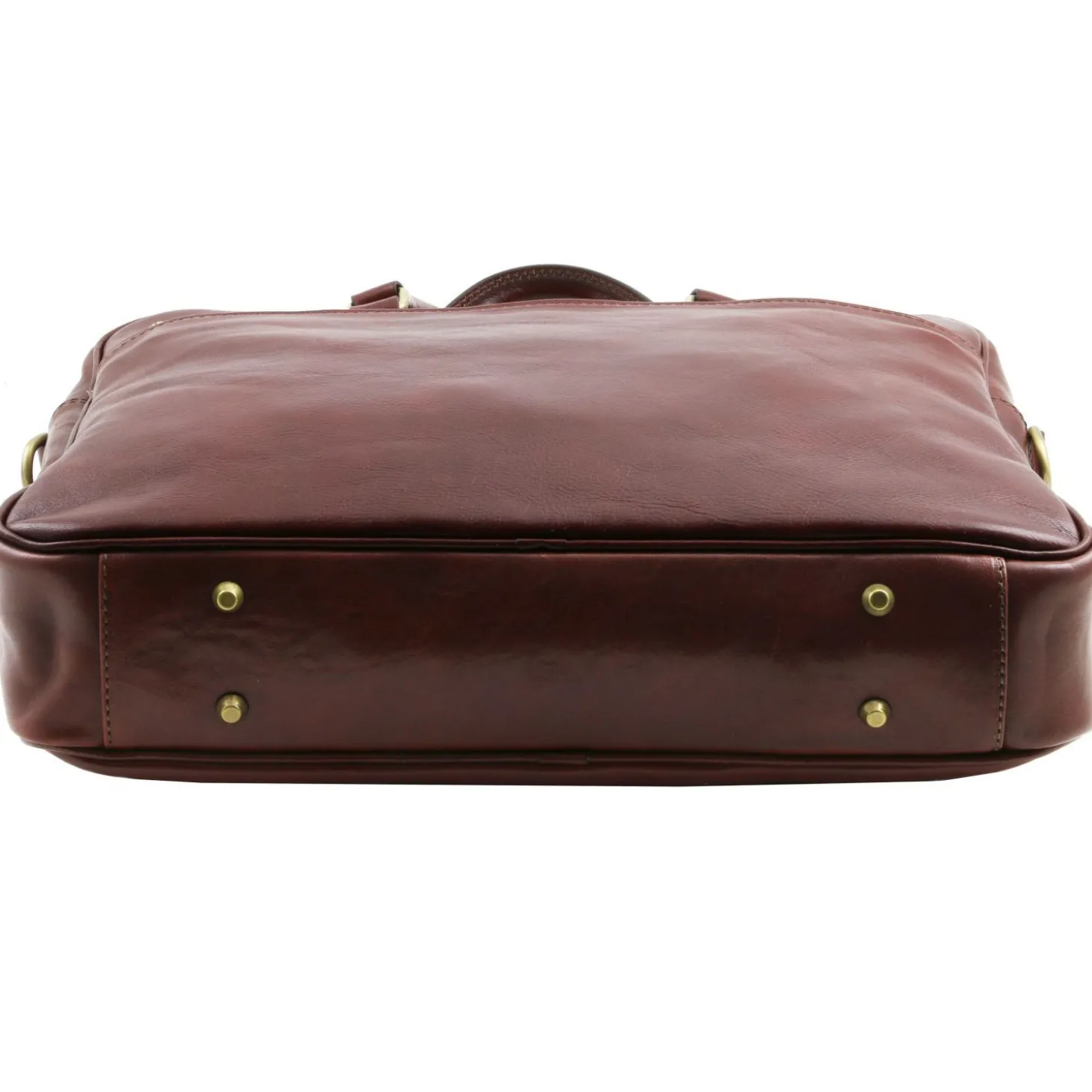 Leather Laptop Briefcase With Front Pocket