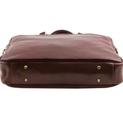 Leather Laptop Briefcase 2 Compartments With Front Pocket