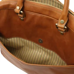 Leather Laptop Briefcase With Front Pocket