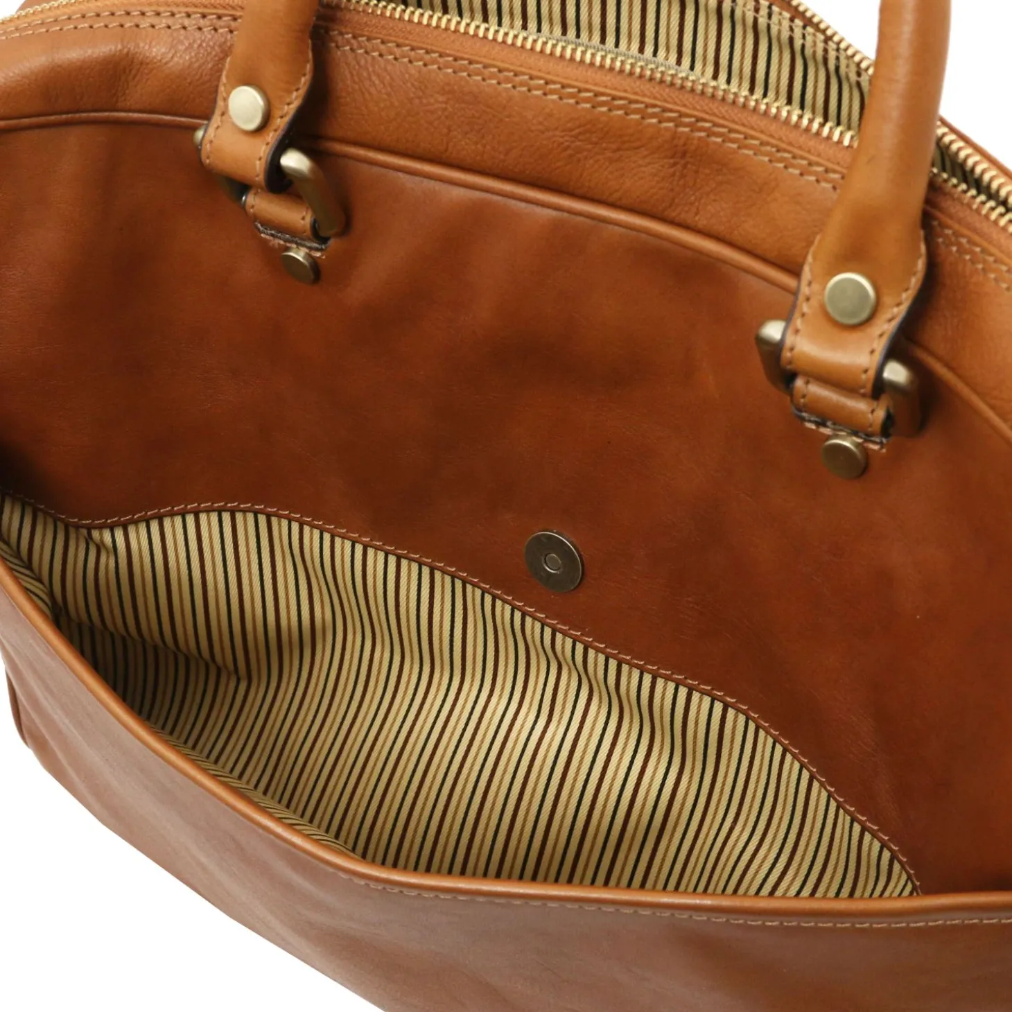 Leather Laptop Briefcase With Front Pocket