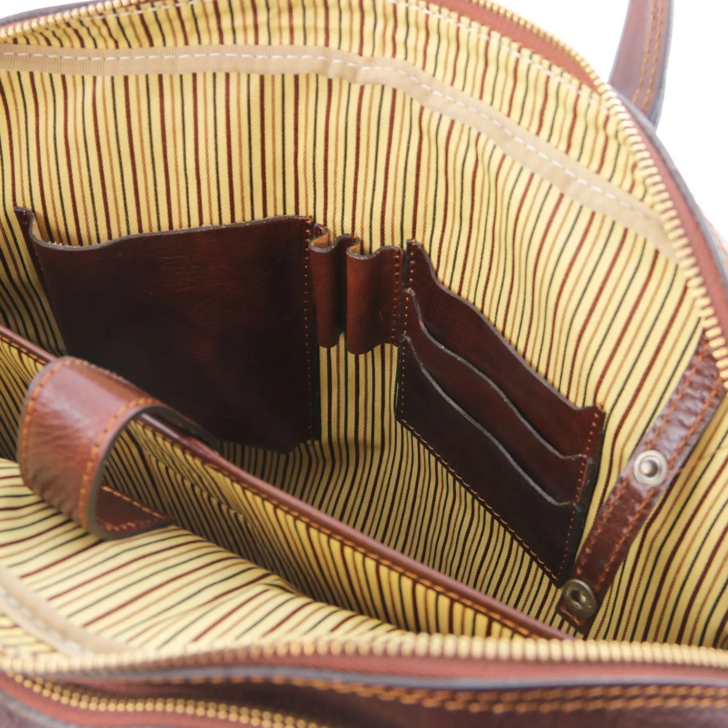 Leather Laptop Briefcase 2 Compartments With Front Pocket