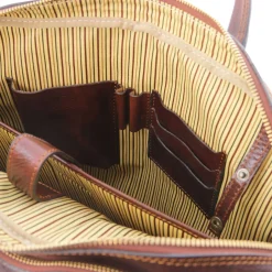 Leather Laptop Briefcase 2 Compartments With Front Pocket