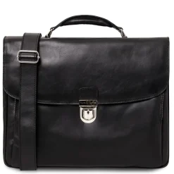 Leather Multi Compartment TL SMART Laptop Briefcase