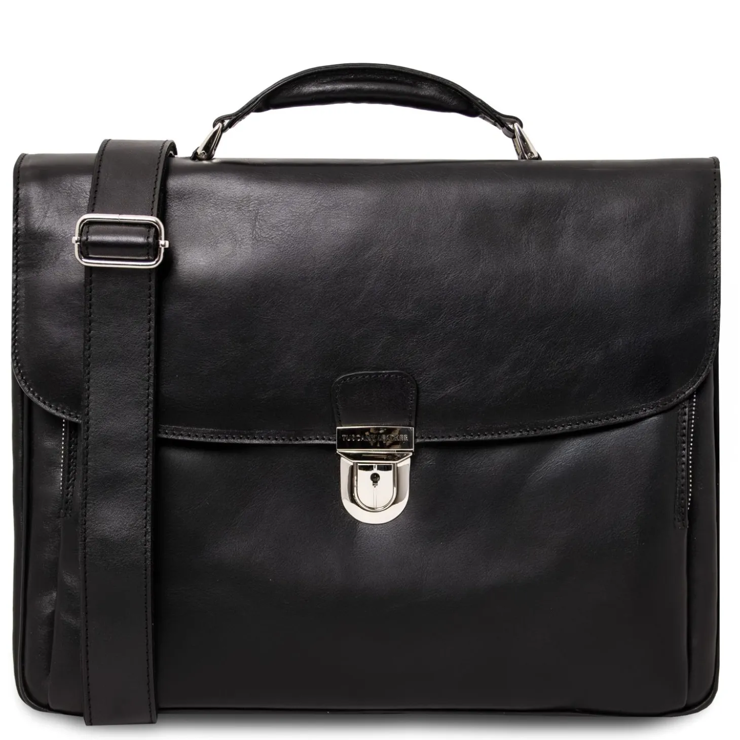 Leather Multi Compartment TL SMART Laptop Briefcase