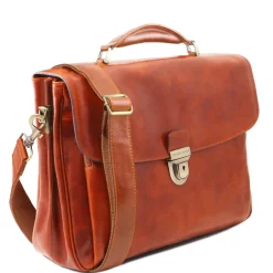 Leather Multi Compartment TL SMART Laptop Briefcase