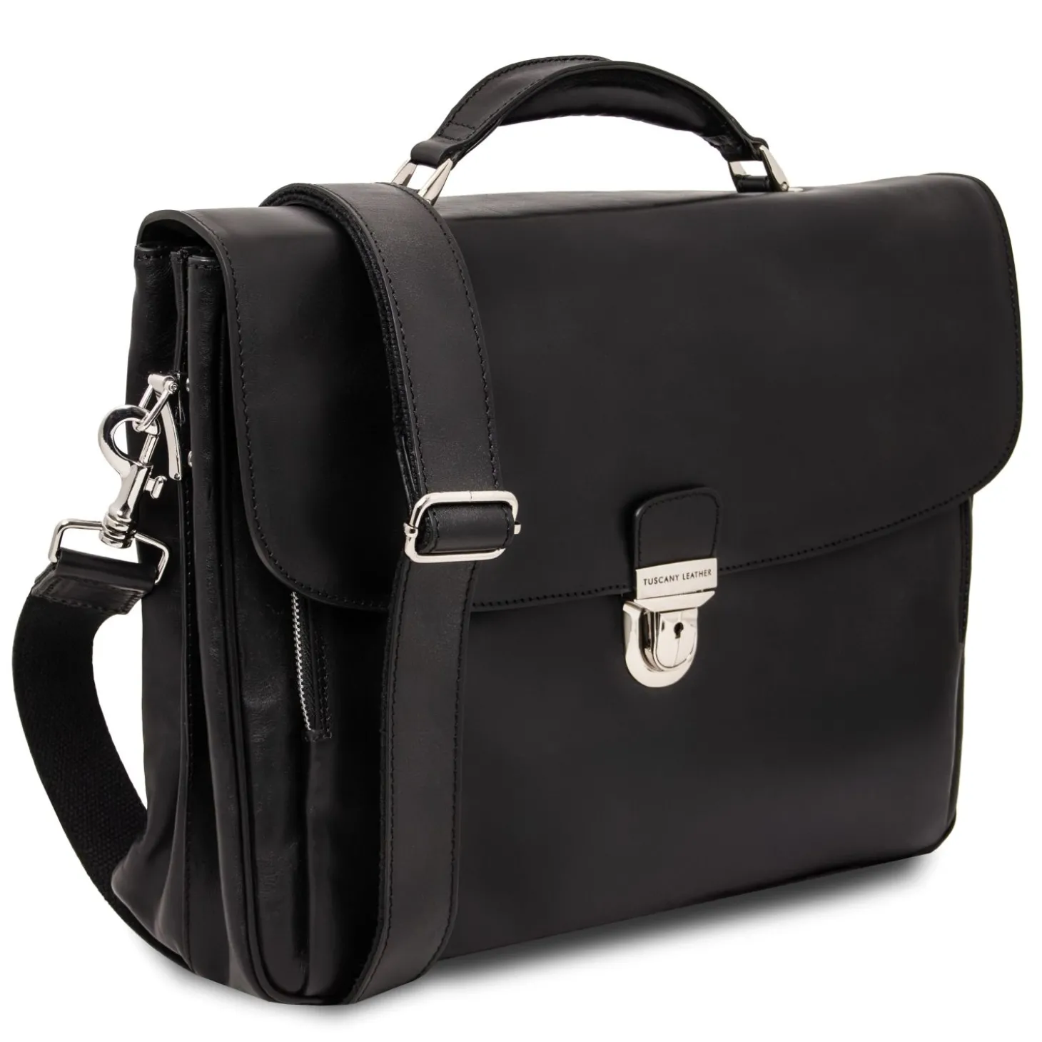 Leather Multi Compartment TL SMART Laptop Briefcase
