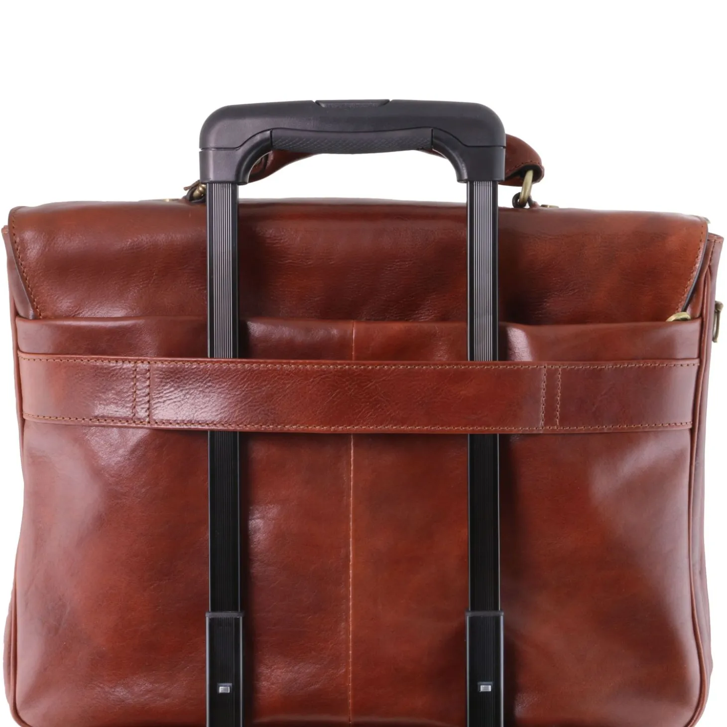 Leather Multi Compartment TL SMART Laptop Briefcase