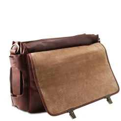 Leather Multi Compartment TL SMART Briefcase With Front Pockets