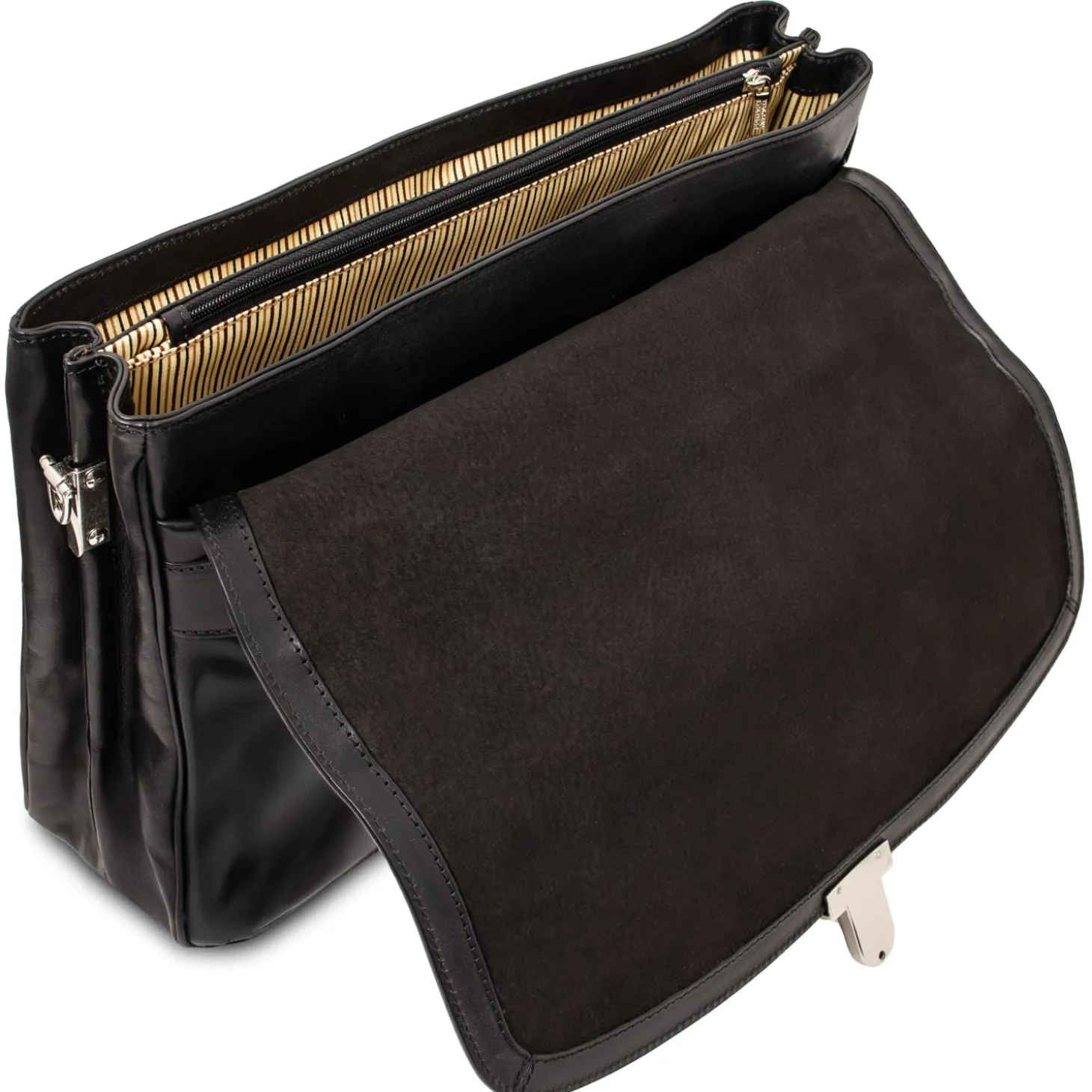 Leather Multi Compartment TL SMART Laptop Briefcase