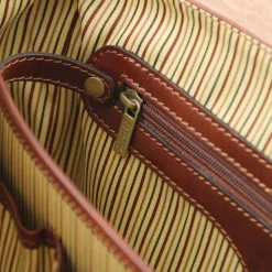 Leather Multi Compartment TL SMART Briefcase With Flap